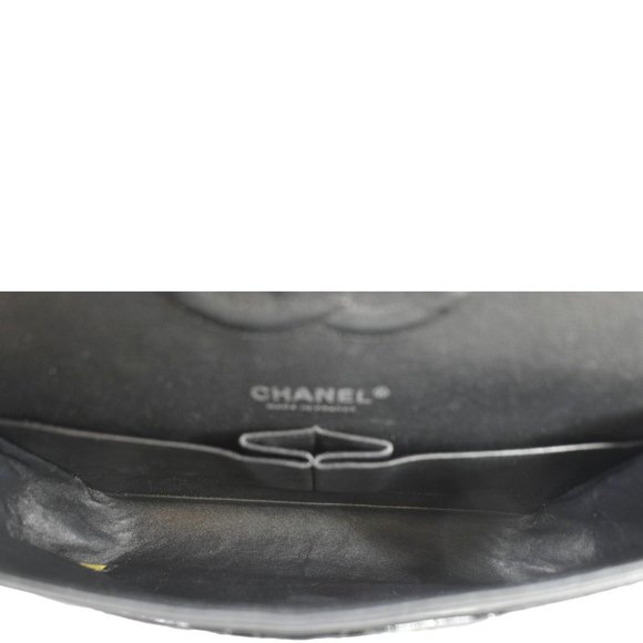 CHANEL Classic Medium Double Flap Patent Leather Shoulder Bag Black - Picture 11 of 14